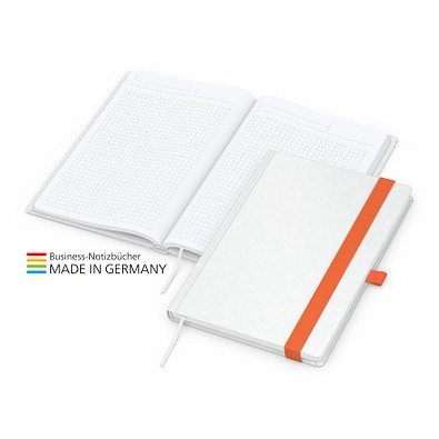 Geiger-Notes Match-Book Creme Bestseller Notizbuch A4 Natura, inkl. Druck, orange