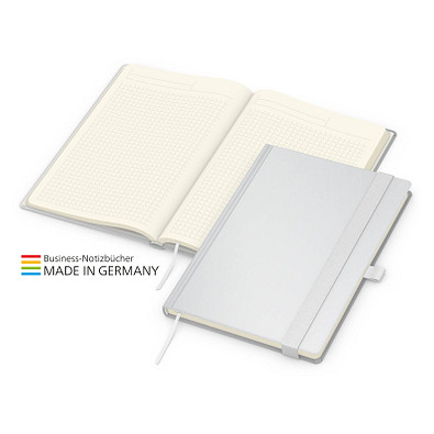 Geiger-Notes Match-Book Creme Bestseller Notizbuch A5 Cover-Star gloss, inkl. Druck, weiß