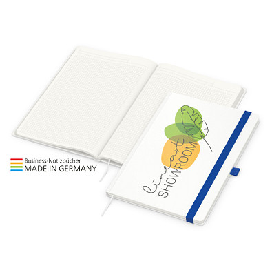 Geiger-Notes Match-Book green+blue Notizbuch A4 Cover-Star Recycling-Matt, inkl. Druck auf Einband, mittelblau