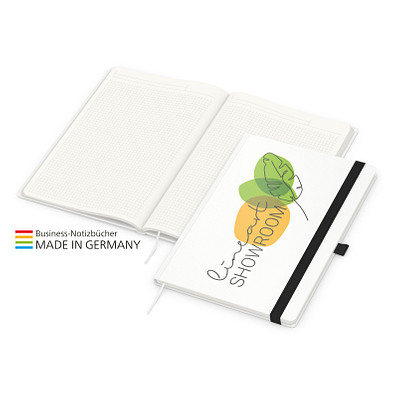 Geiger-Notes Match-Book green+blue Notizbuch A4 Cover-Star Recycling-Matt, inkl. Druck auf Einband, schwarz