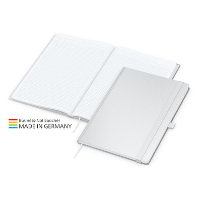 Geiger-Notes Match-Book White Bestseller Notizbuch A4 Cover-Star matt, inkl. Druck, weiß