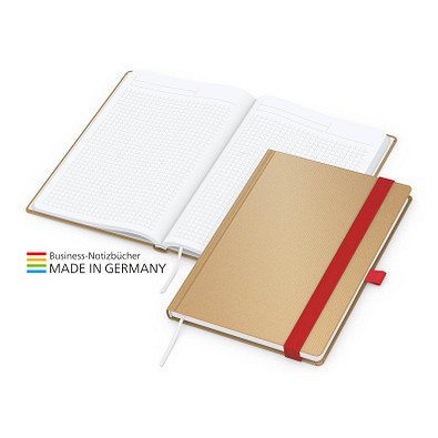 Geiger-Notes Match-Book White Bestseller Notizbuch A5 Natura braun, inkl. Druck, rot