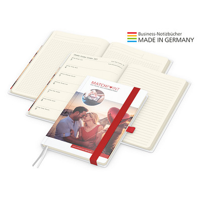 Geiger-Notes Match-Hybrid A5 Creme Bestseller, gloss, inkl. Digitaldruck, Band rot