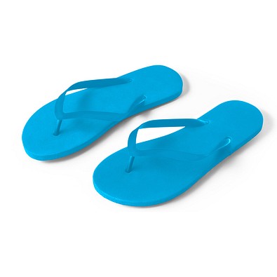 MAUPITI L / XL. Bequeme Flip-Flops mit PE-Sohle und PVC-Riemen, Hellblau