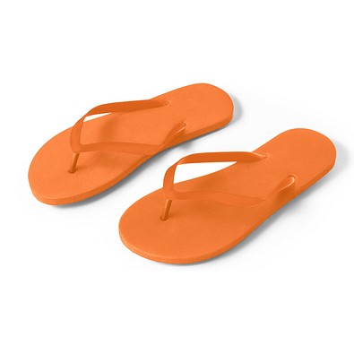 MAUPITI L / XL. Bequeme Flip-Flops mit PE-Sohle und PVC-Riemen, Orange