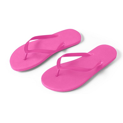 MAUPITI L / XL. Bequeme Flip-Flops mit PE-Sohle und PVC-Riemen, Rosa