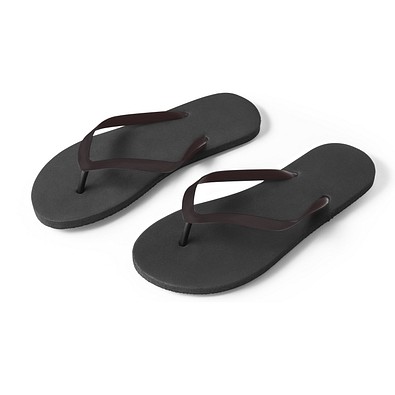 MAUPITI S / M. Bequeme Flip-Flops mit PE-Sohle und PVC-Riemen, Schwarz