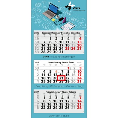 Geiger-Notes Monatskalender Maxi Light 3 Bestseller, inkl. Druck, Deutsch