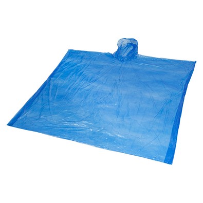 Mayan Regenponcho mit Aufbewahrungstasche aus recyceltem Kunststoff, royalblau