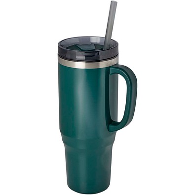 Melbourne 1200 ml RCS-zertifizierter Isolierbecher mit Strohhalm, Green flash