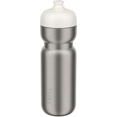 Mepal Pull 800 ml Edelstahl Sportflasche, weiss