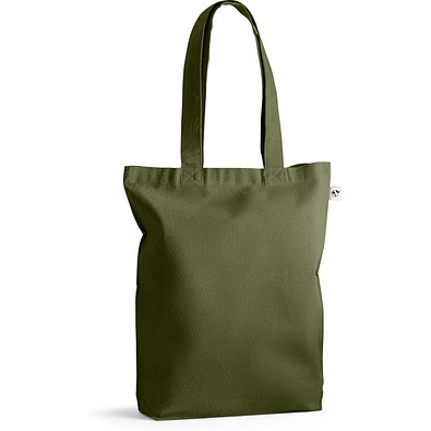 MERIDA. Tragetasche (220 g/ m²) aus Baumwolle (50%), recycelter Baumwolle (30%) und polyester (20% rPET), Dunkelgrün