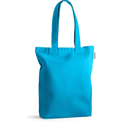 MERIDA. Tragetasche (220 g/ m²) aus Baumwolle (50%), recycelter Baumwolle (30%) und polyester (20% rPET), Hellblau