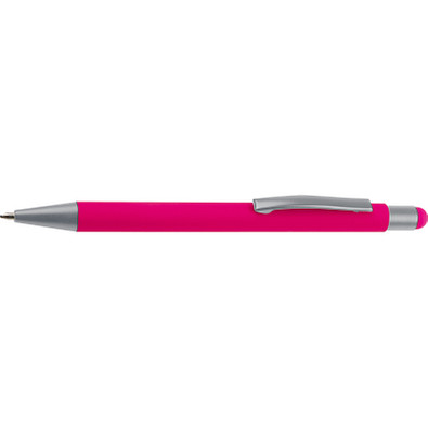 Metall-Druckkugelschreiber mit Touch-Funktion Salt Lake City, blaue Mine, pink