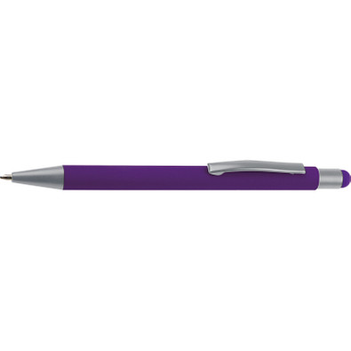 Metall-Druckkugelschreiber mit Touch-Funktion Salt Lake City, blaue Mine, violett