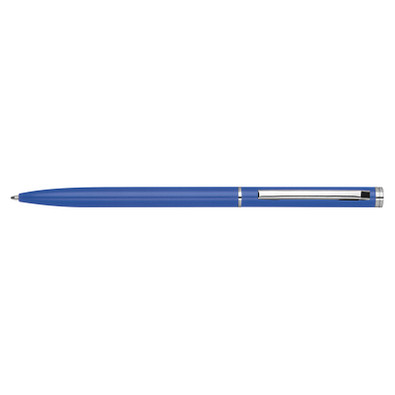 Metall-Kugelschreiber in schlanker Form, blau