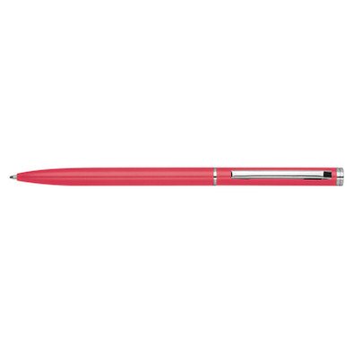 Metall-Kugelschreiber in schlanker Form, rot
