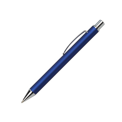 Metall-Kugelschreiber Mailand, blaue Mine, blau-metallic
