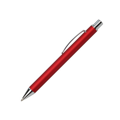 Metall-Kugelschreiber Mailand, blaue Mine, rot-metallic