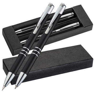 LANCE® Metall-Schreibset Minsk, blaue Mine, Schwarz