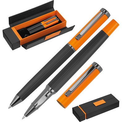 Metall Schreibset REGINALD, orange