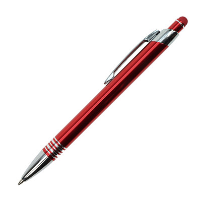Metall-Touch-Kugelschreiber Swansea, rot-metallic