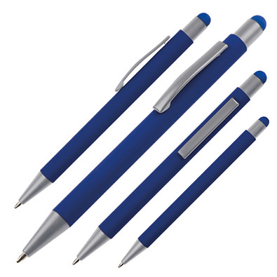 Metall-Druckkugelschreiber mit Touch-Funktion Salt Lake City, blaue Mine, blau
