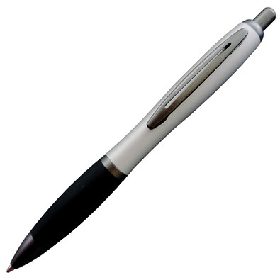 Metall-Kugelschreiber Helgoland Soft Gun, blaue Mine, silber