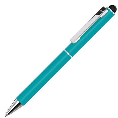 uma® Metall-Touchkugelschreiber Straight, blaue Mine, petrol