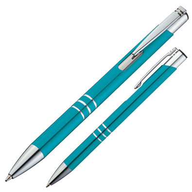 LANCE® Metall-Kugelschreiber Minsk metallic, türkis
