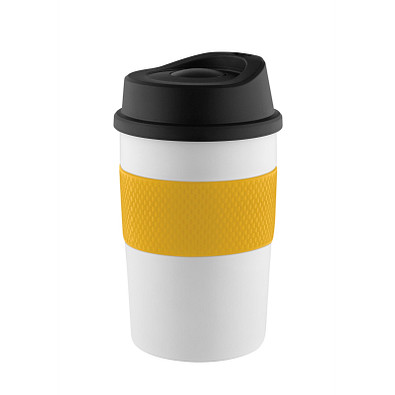 METMAXX® Thermobecher CremaCoffeeHouse, 300 ml, schwarz/gelb
