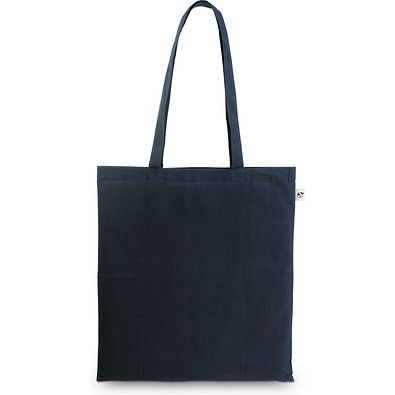 MEXICO. Tasche aus recycelter Baumwolle (70%) und Polyester (30% rPET) (150 g/m²), Dunkelblau