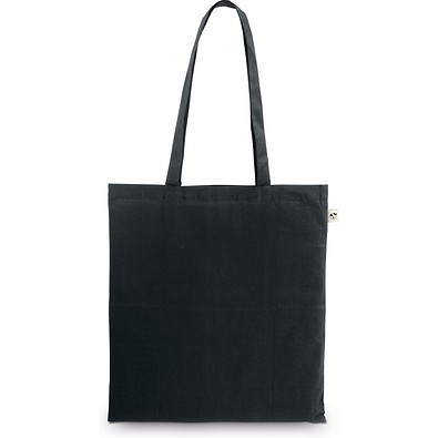 MEXICO. Tasche aus recycelter Baumwolle (70%) und Polyester (30% rPET) (150 g/m²), Schwarz