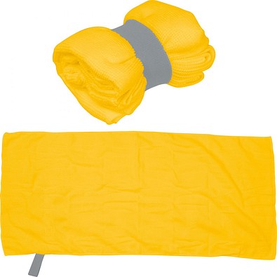 Mikrofaser Handtuch mit Gummiband , gelb