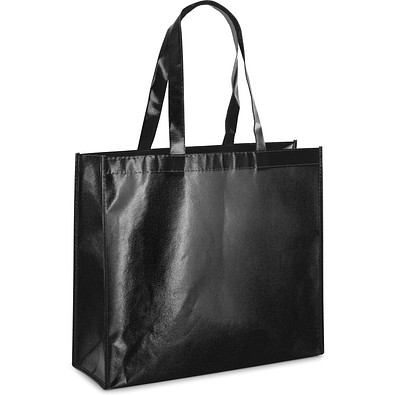 MILLENIA. Tragetasche aus laminiertem Non-Woven (110 g/m²), Schwarz