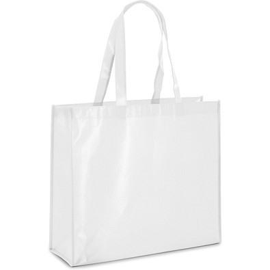 MILLENIA. Tragetasche aus laminiertem Non-Woven (110 g/m²), Weiß