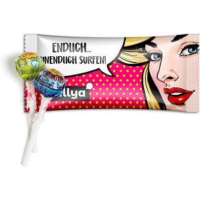 Mini Chupa Chups im Flowpack, 6 g, Gemischt, Papier, inkl. Druck