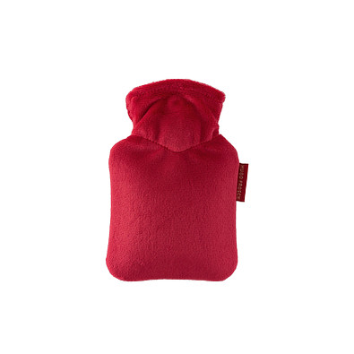 Mini-Wärmflasche Veloursbezug, tomatenrot