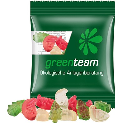 Minitüte, 10 g, kompostierbare Folie transparent, Trolli Weihnachtsmischung, inkl. Druck