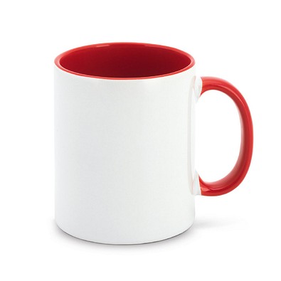 Mocha Keramikbecher, 350 ml, weiß innen rot