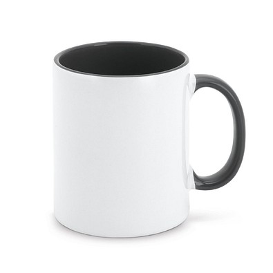 Mocha Keramikbecher, 350 ml, weiß innen schwarz