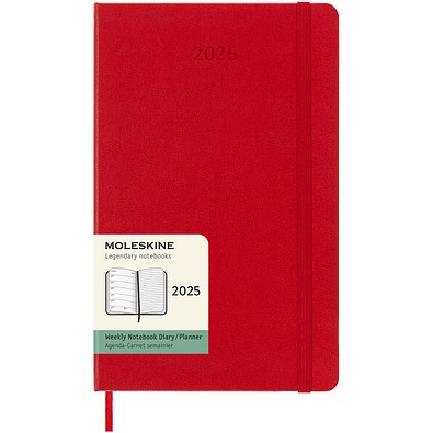 Moleskine Hardcover 12 Monate Wochenkalender L, scharlachrot
