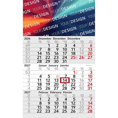 Geiger-Notes Monatskalender Budget 3 Bestseller, inkl. Druck, hellgrau