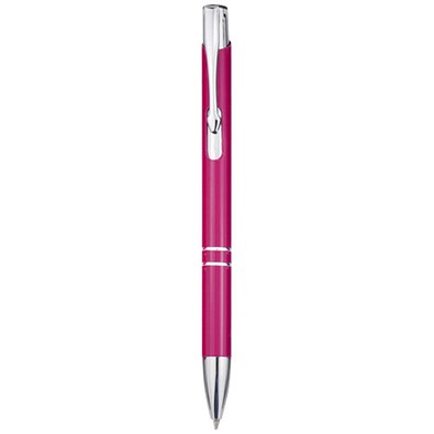 Moneta Druckkugelschreiber aus Aluminium (blaue Mine), magenta