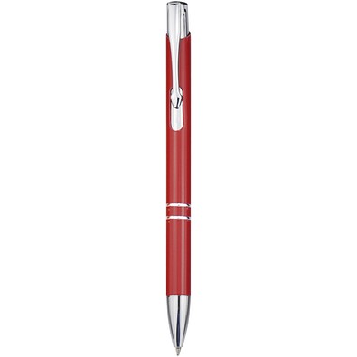Moneta Druckkugelschreiber aus Aluminium (schwarze Mine), rot