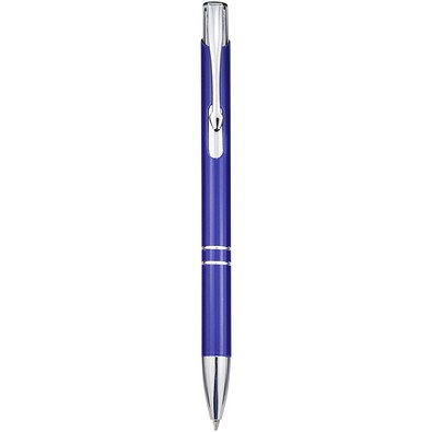 Moneta Druckkugelschreiber aus Aluminium (schwarze Mine), royalblau