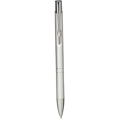 Moneta Druckkugelschreiber aus Aluminium (schwarze Mine), silber