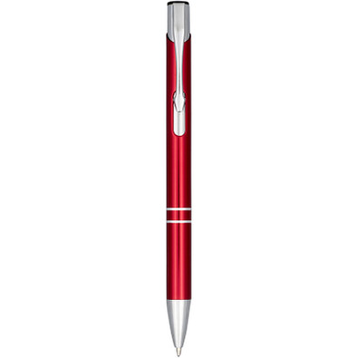 Moneta Druckkugelschreiber aus eloxiertem Aluminium, schwarze Mine, rot