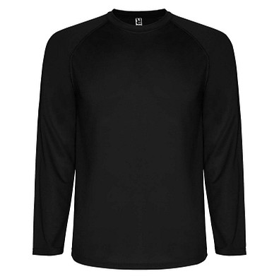 Montecarlo Langarm-Sport-Shirt für Kinder, schwarz, 12