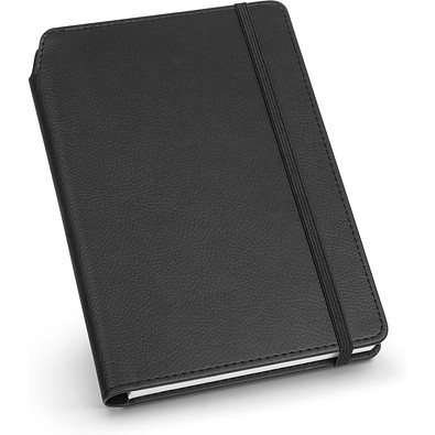 MORIAH. A5 Notizbuch aus PU mit linierten Blättern, Schwarz
